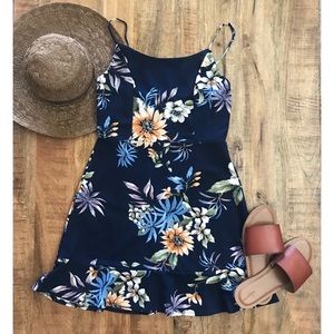 Navy Floral Dress